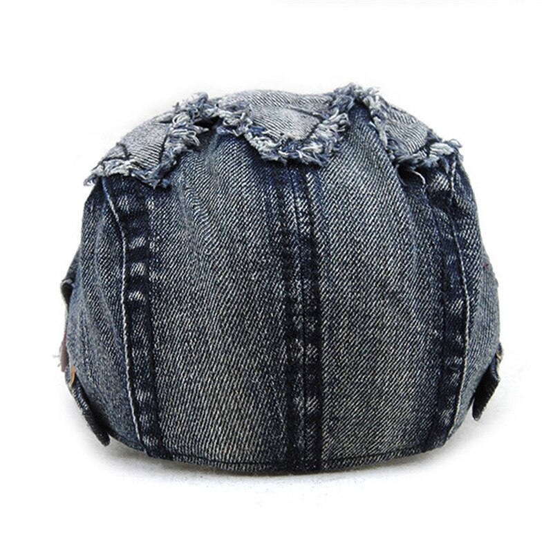 Ulykkelig denim hat mænd retro nyhedsdreng kasket irsk sommer efterår vedbend hatte mandlige afslappet flade hætter