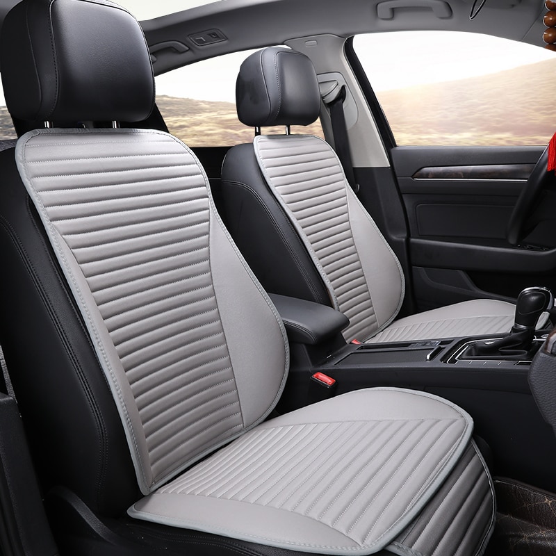 fácil de limpiar no se mueve los cojines del asiento del coche, accesorios cuatro estaciones universal pu cuero asientos no deslizantes cubierta impermeable M1