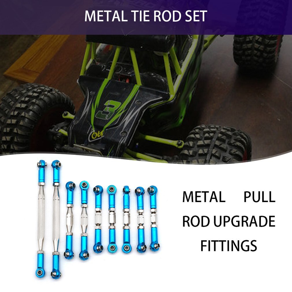 9 stuks verstelbare metalen trekstang servoverbinding wltoys 12428 12423 12428 -  abc feiyue  fy06 upgrade rc auto metalen accessoires