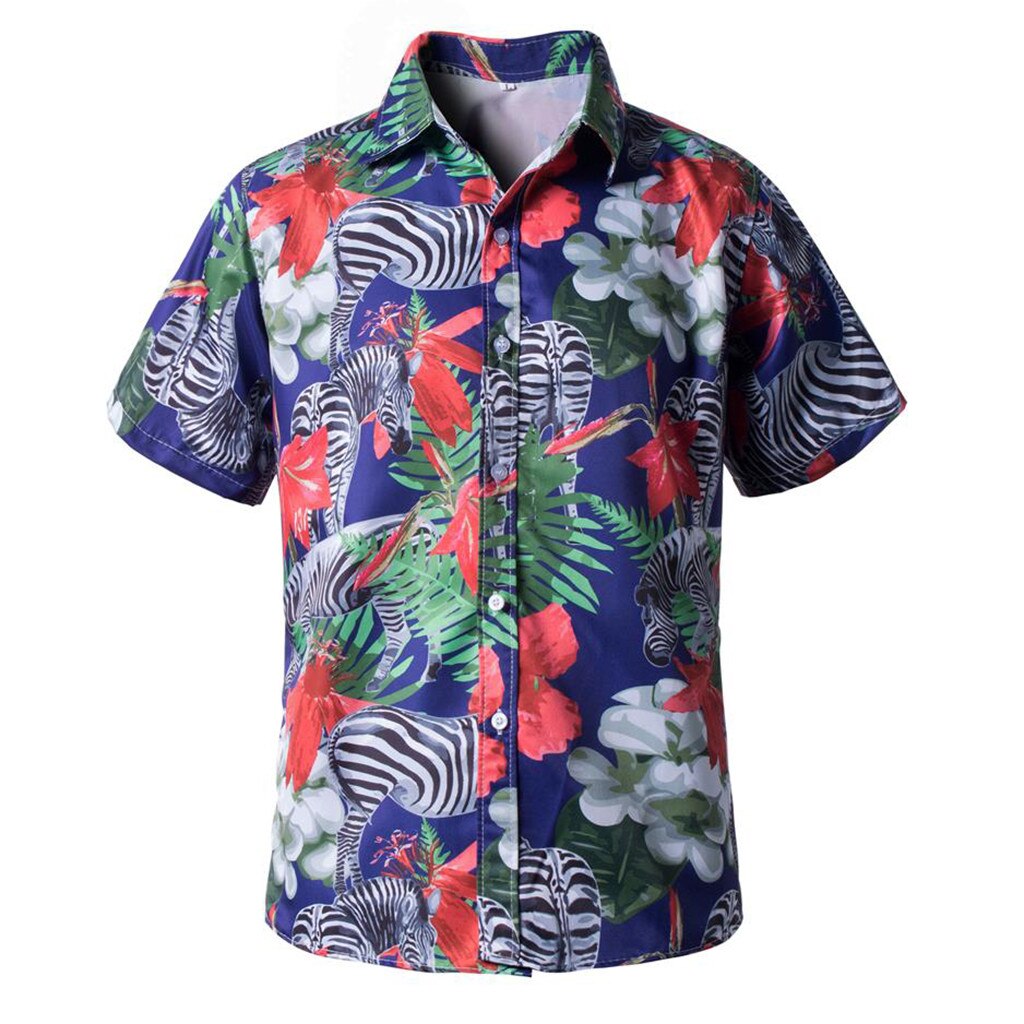 Camiseta primaveral de feitong para hombre con estampado de pareja de piratas de Surf de verano de manga corta Unisex # w45: Azul oscuro / L