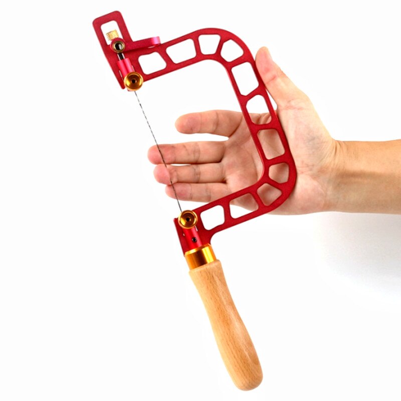 Coping Saw Aluminum Alloy Frame Fret Saw with Diamond Wire Jigsaws for Jade Stone Ceramic Glass Wood Metal Accurate Cutting