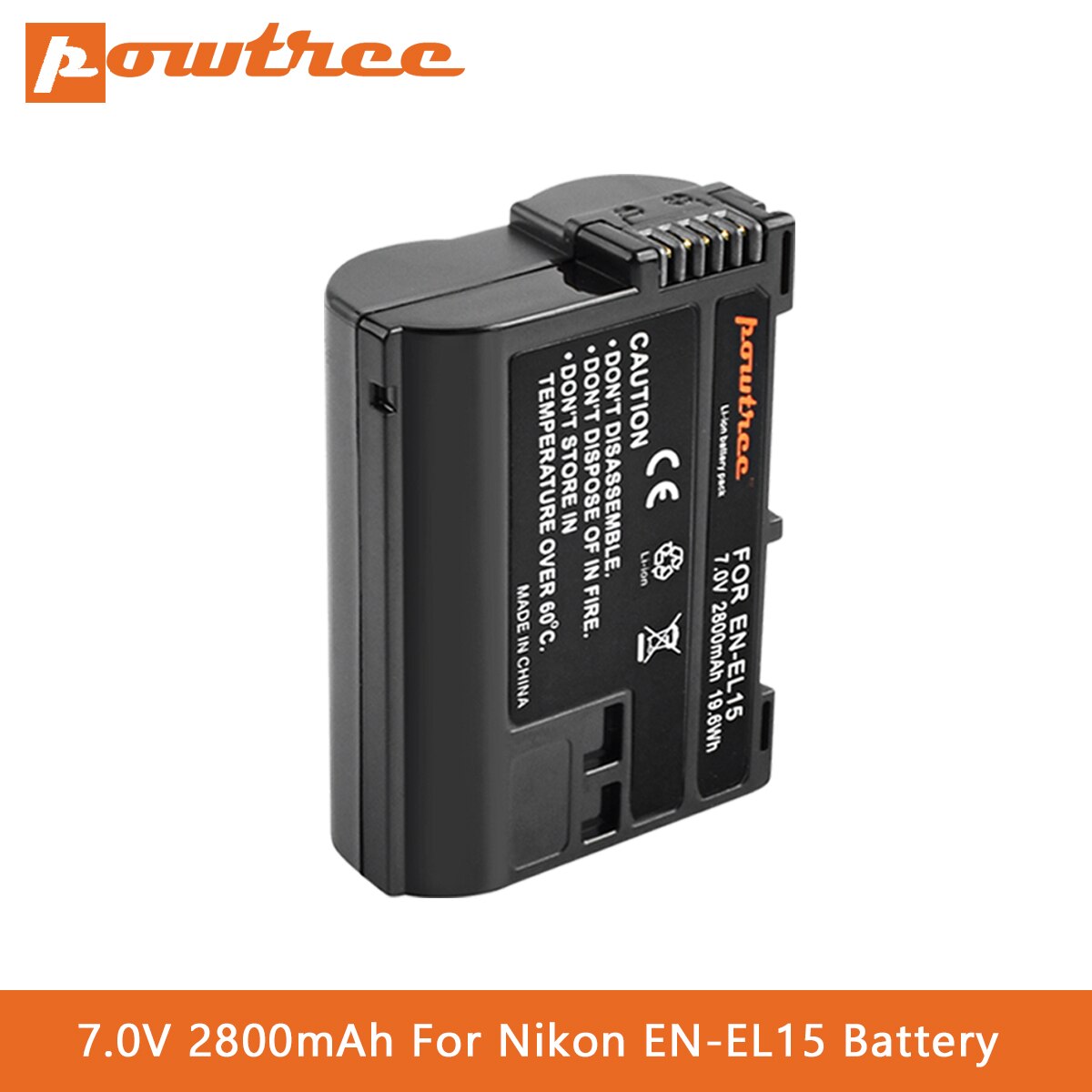 2800mAh EN-EL15 Batterie + Chargeur Pour Nikon D850 D7500 D7000 D7100 D7200 D800 D800E D810 D810A D750 D600 D610 Appareil Photo REFLEX Numérique: 1 Picec Battery