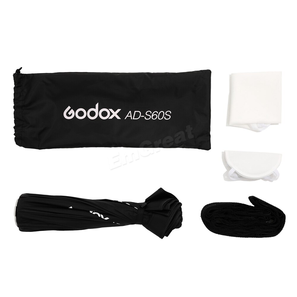 Godox ad -s60s 60cm sølv dyb parabolsk softbox med honeycomb grid godox mount til  ad300 pro  ml60 led videolys