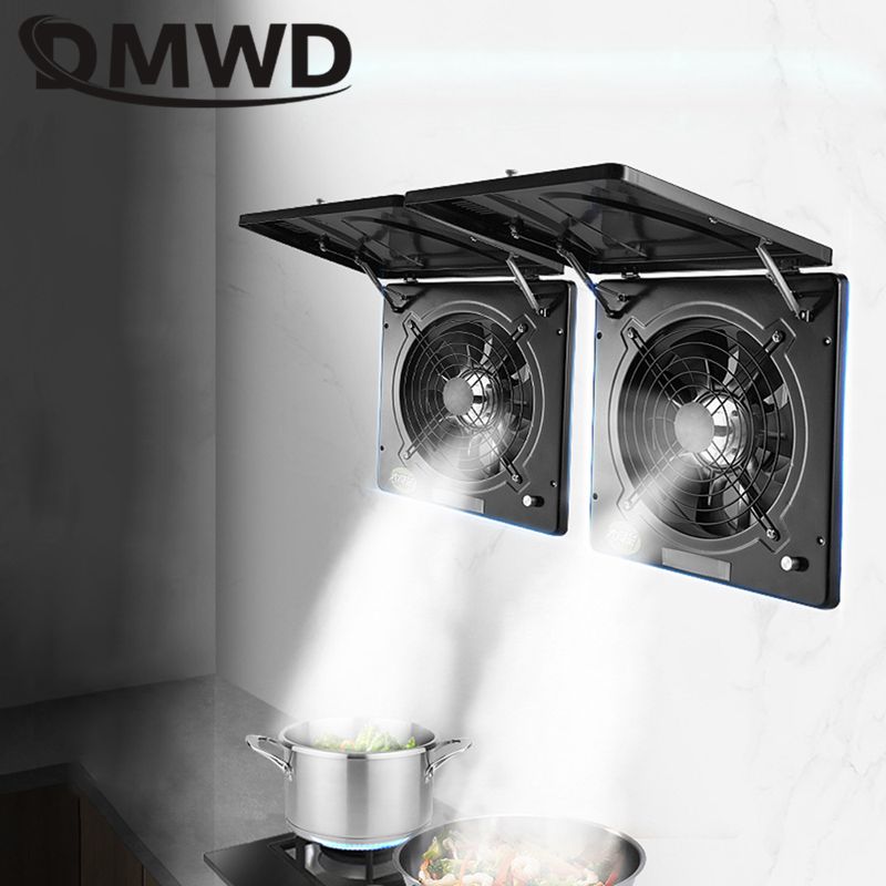 Extractor de aire de ventilación de humo para cocina y barbacoa, potente extractor de aire montado en la pared de 10 pulgadas, con tapa abatible, 220V