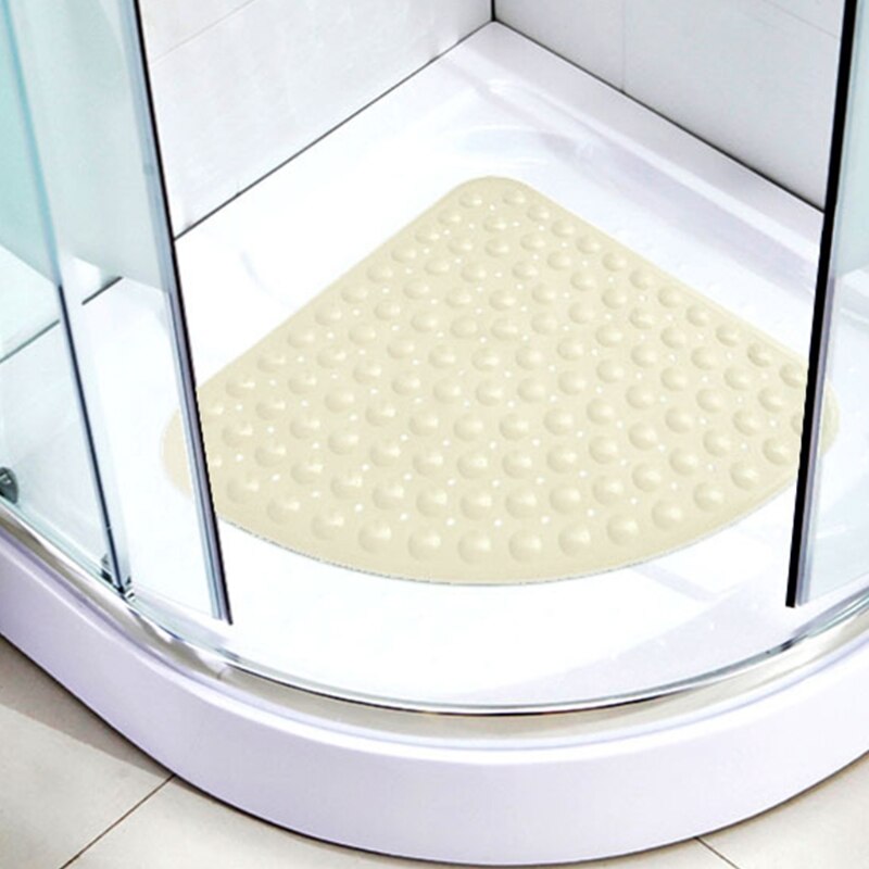 Alfombrilla de ducha de esquina antideslizante en forma de abanico, alfombrilla de baño de Sector de plástico, alfombrilla de suelo de baño, reposapiés con ventosa, agujeros de drenaje