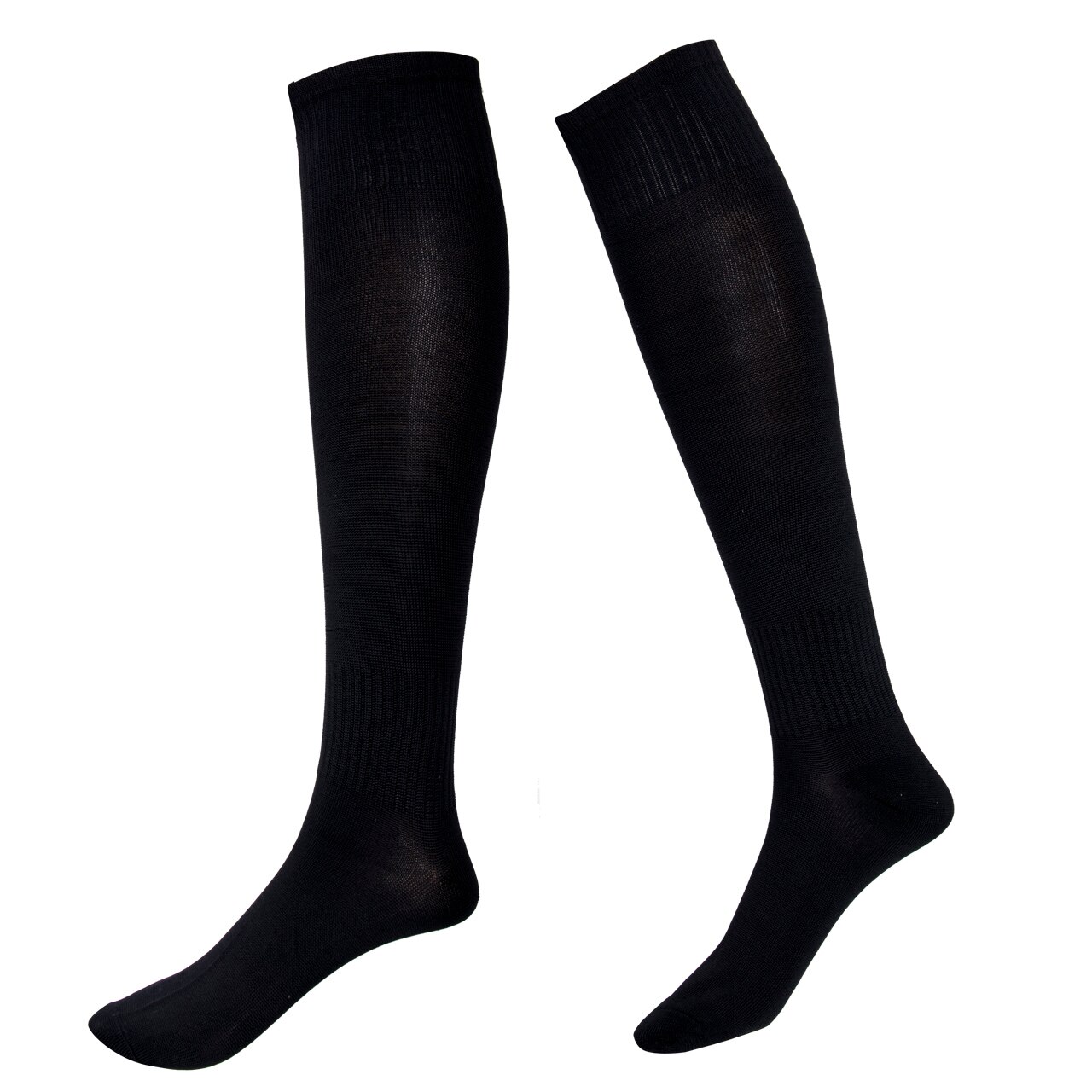 Hirigin-calcetines largos para hombre, medias altas hasta la rodilla, ideales para fútbol, béisbol, Hockey, blanco, amarillo Y azul: Negro