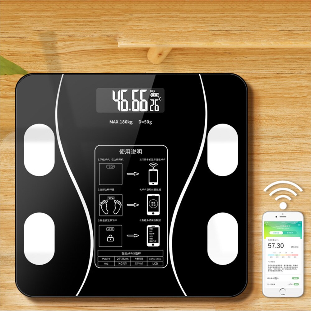 Smart Body Fat Scale Scientific Electronic LED Digital Bathroom Weight Body Composition Analyzer With Smartphone App Bluetooth