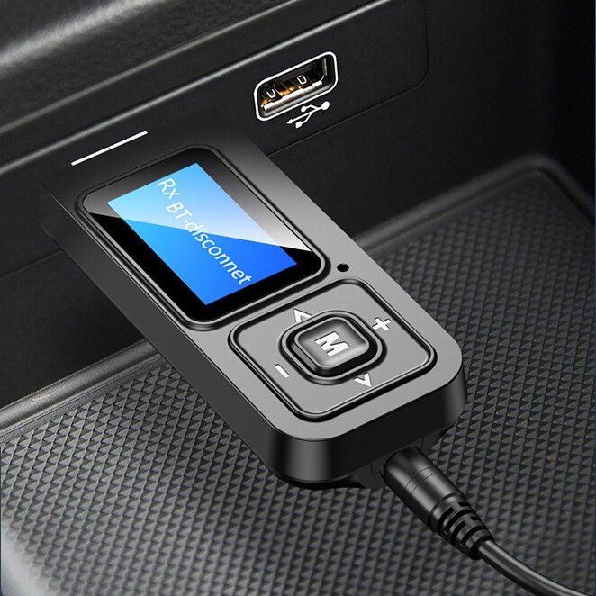 Bluetooth 5.0 Adapter LCD Screen Wireless Audio Bluetooth Transmitter Receiver For PC TV Car 3.5mm AUX Music Adapter