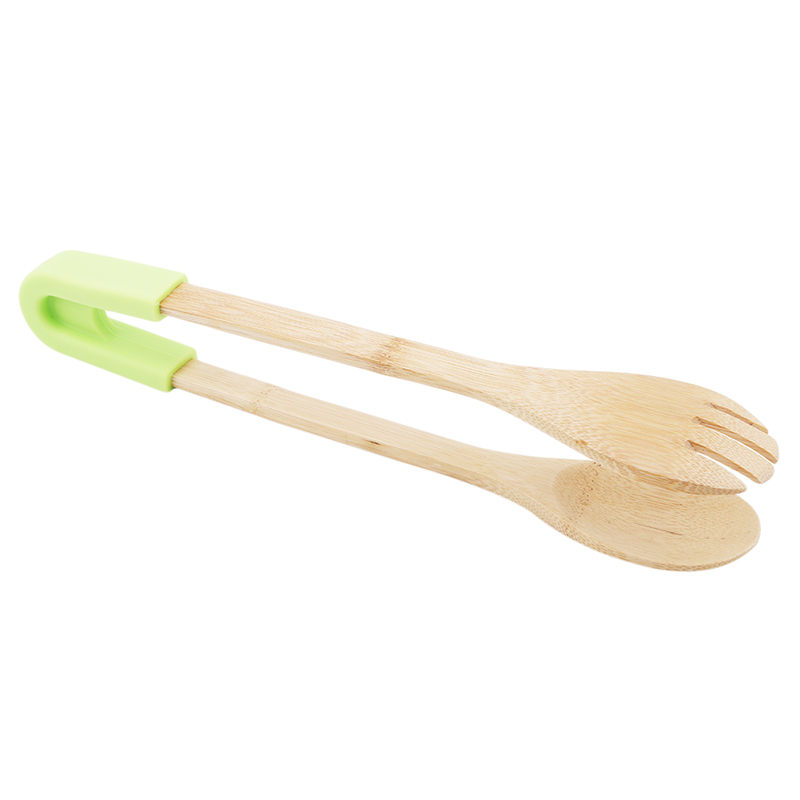 Pinzas largas de madera para tostadora, pinzas de cocina para pan de bambú, pinzas para asar comida y barbacoa, pinzas de madera, utensilios de cocina para comida: green