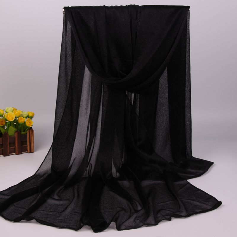 Women Chiffon Scarves Lady Soft Long Shawl Wrap Scarf Solid Color: color 7