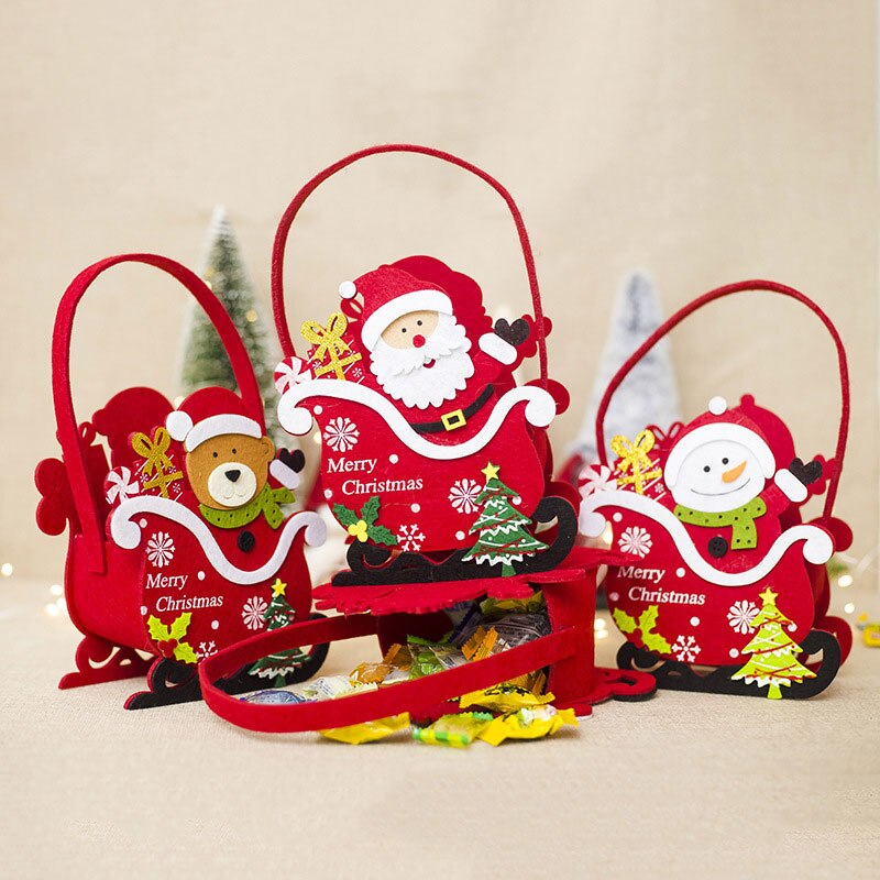 Wrap Opslag Kerst Decoratie Kerst Snoep Mand Kerst Cadeau Voelde Opslag Mand Creatieve Kerst Ornamenten