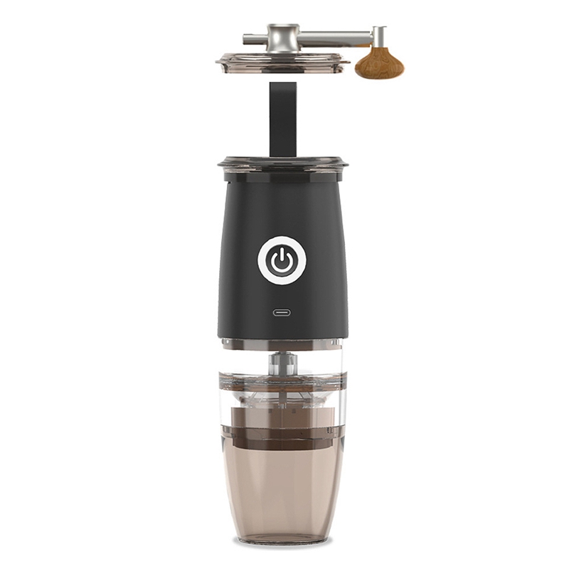 Portable Burr Coffee Grinder, 2 in 1 Manual Electric Coffee Bean Grinder with 5 Modes for Espresso Drip Pour Over: Light Yellow