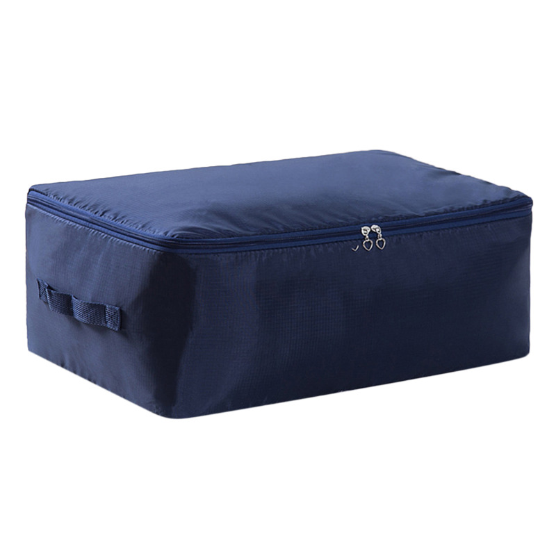 Bolsa de almacenamiento de edredón, organizador Oxford, organizadores de armario de gran capacidad, manta, bolsas de almacenamiento con cremallera a prueba de polvo, caja de almacenamiento para guardarropa: L / Azul oscuro