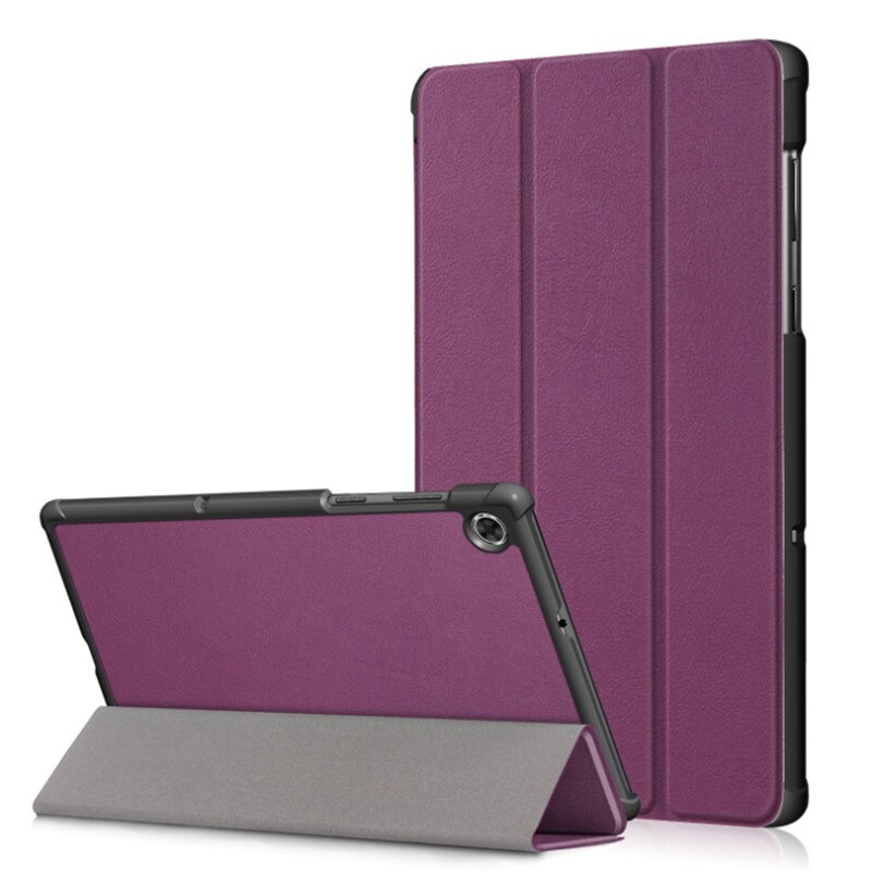 Hoesje voor lenovo tab  m10 fhd plus tb -x606f x606x 10.3 smart cover funda voor lenovo tab  m10 x505f x605 10.1 inch standaard shell + pen: Paars