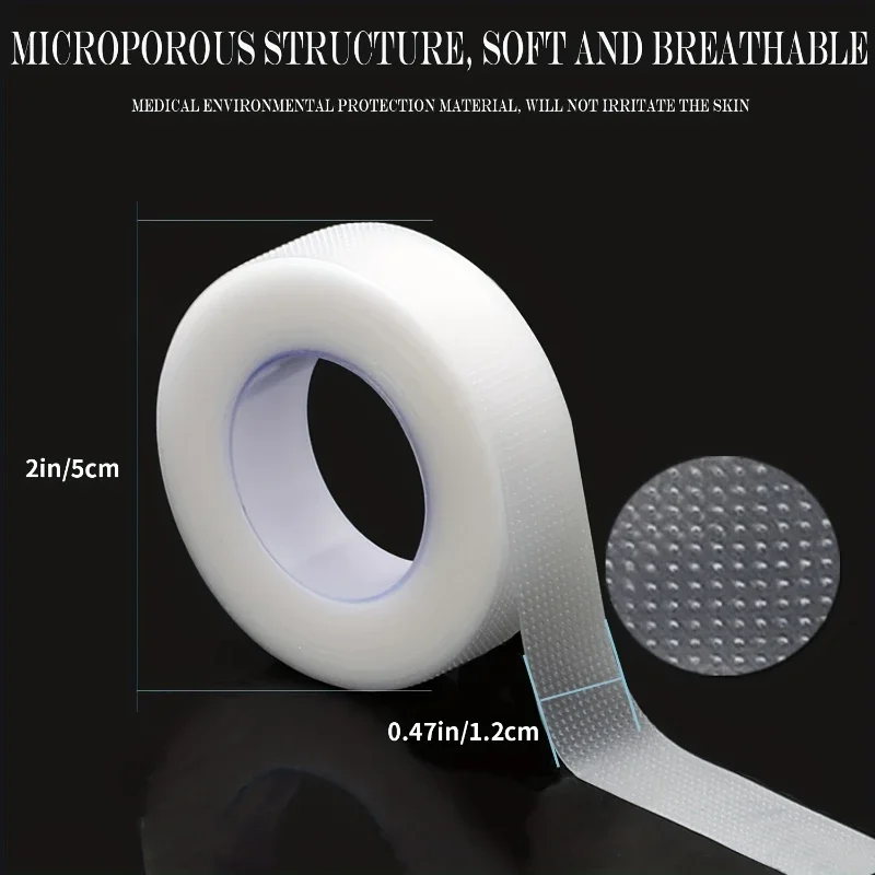 Cinta para pestañas, tela adhesiva transparente, 9m/10 yardas/rollo, cinta adhesiva de tela microporosa transpirable para suministro de extensiones de pestañas