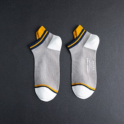 Kesä ja kevät puuvillasukat värikkäät miesten venesukat matalat hikeä imevät miesten sukat 5 paria/erä: 6