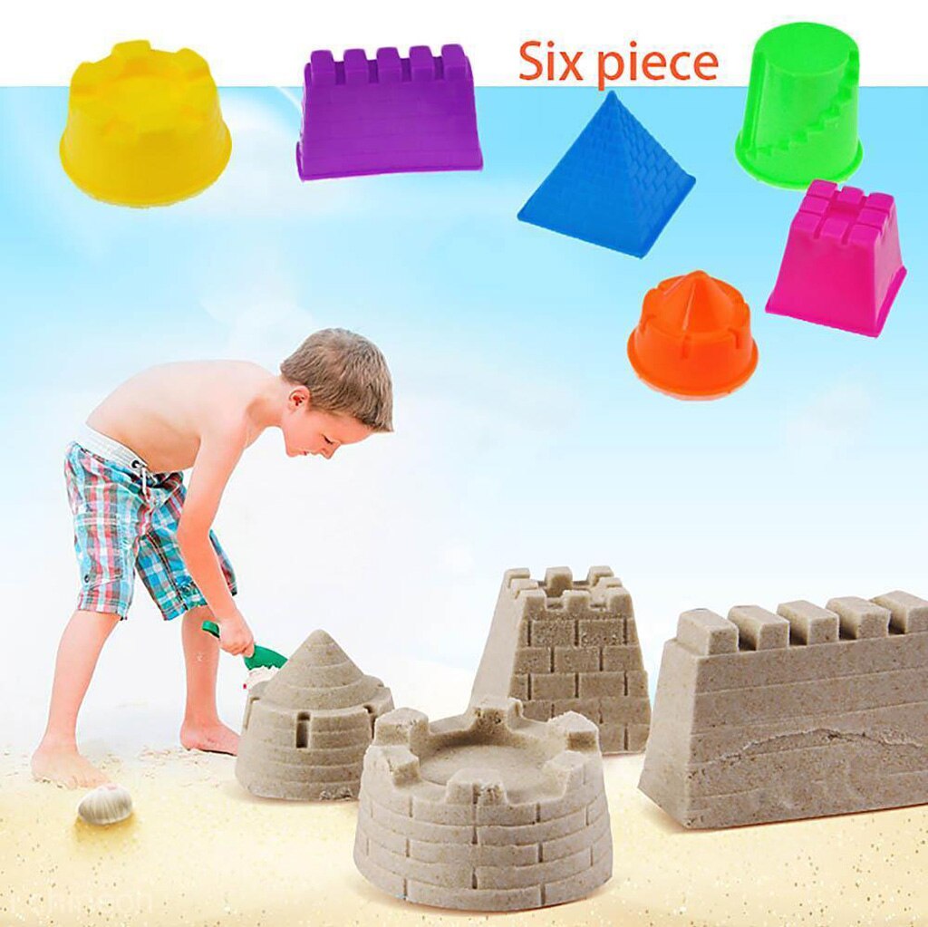 6Pcs Mini Sand Castle Molds Building Pyramid Sandcastle Beach Child Toy