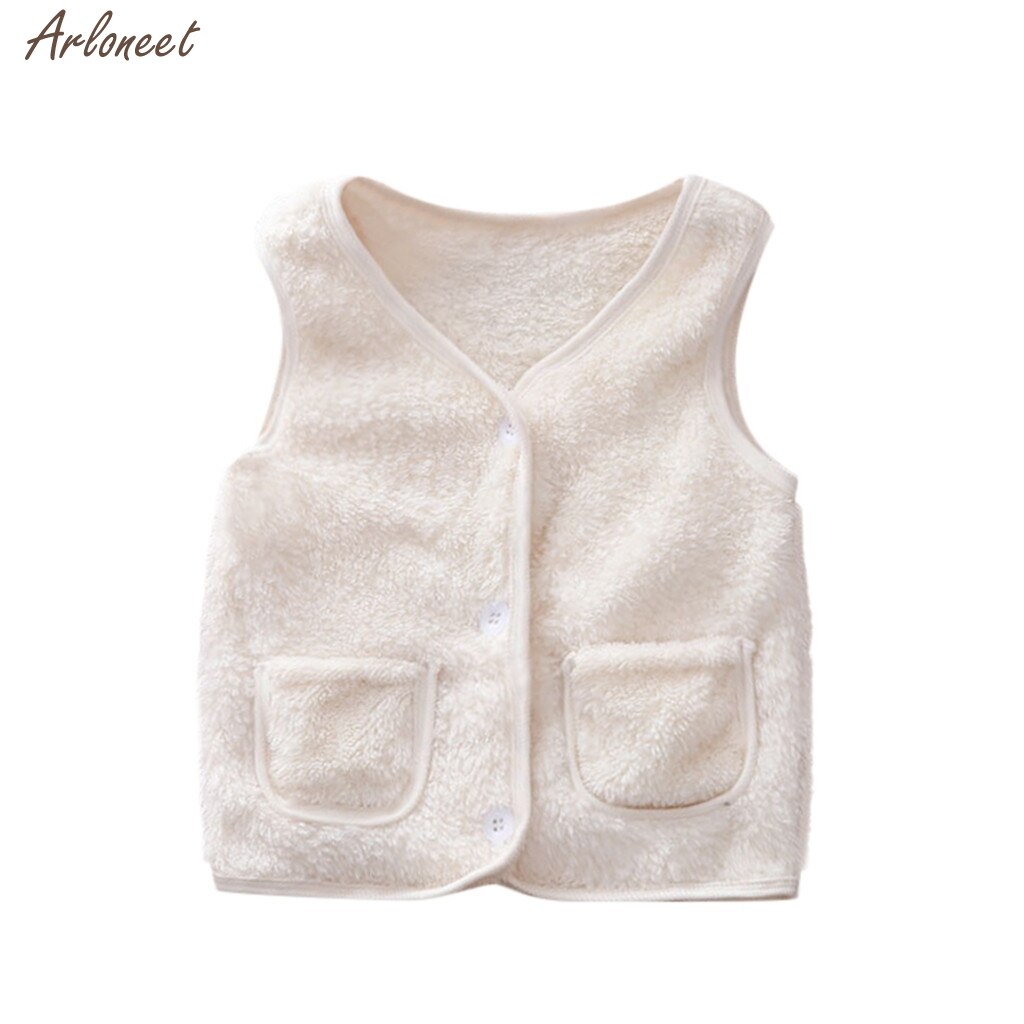 Baby Vest Peuter Baby Kids Jongens Meisjes Winter Warm Solid Jas Uitloper Kleding Vest Baby Jas jas: White / 3T
