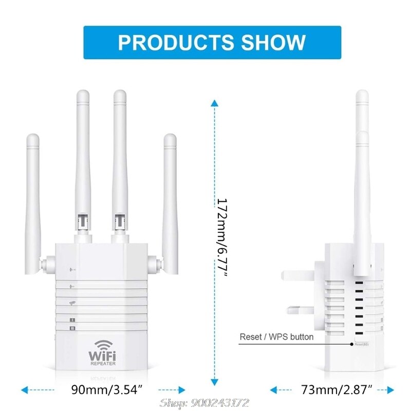 Repetidor WiFi de 1200Mbps, extensor de rango WiFi de 2,4 GHz y 5,8 GHz, amplificador de señal WiFi, punto de acceso AP inalámbrico N30 20