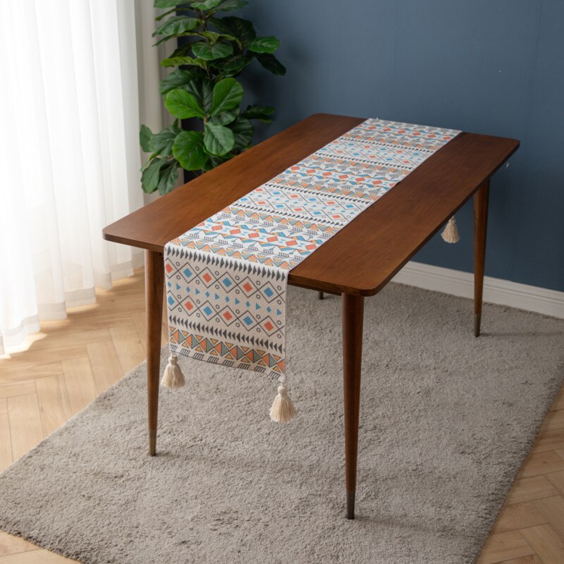 Moroccan Geometric Striped Table Runner Bohemian National Table Runners Bed Mat TV Cabinet Cloth Dining Wedding Table Decoration
