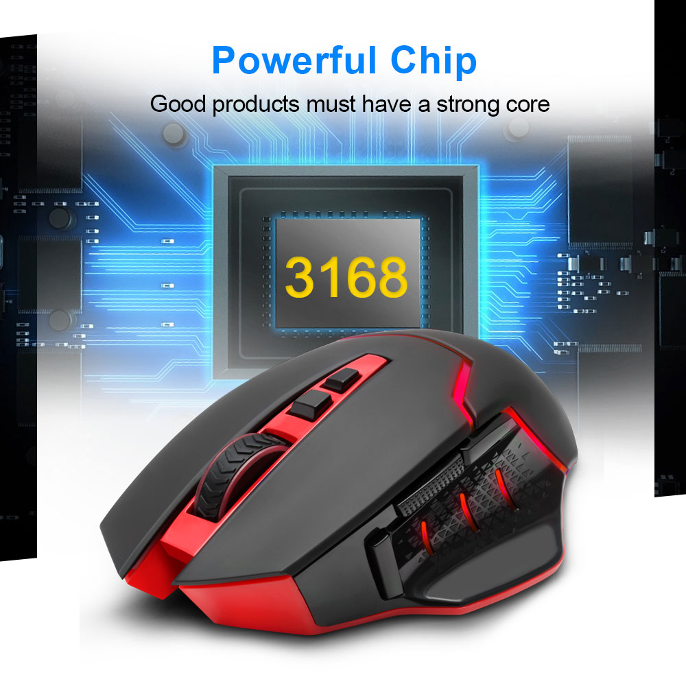 Redragon MIRAGE M690 USB Wireless 2.4G Gaming Mouse 4800DPI 8 buttons Programmable ergonomic for overwatch gamer Mice PC compute