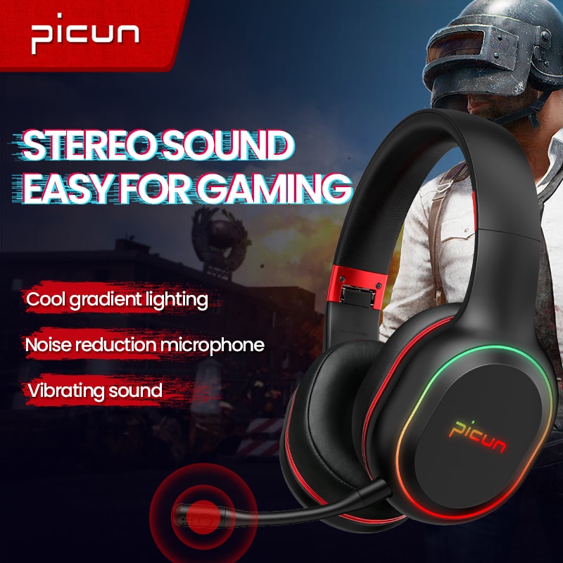 Picun P80X Draadloze Hoofdtelefoon Latency-Gratis Bluetooth Gaming Headset, Noise-Canceling Dual Motion Hoofdtelefoon Met Microfoon