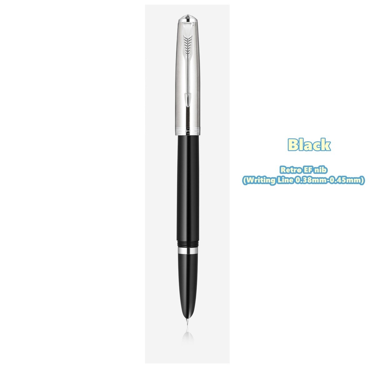 Klassieke Vulpen Multi Retro Kleur Vat Zilveren Pijl Clip Fine Nib Inkt Pennen Jinhao Briefpapier School Dagelijks Schrijven F6277: Black