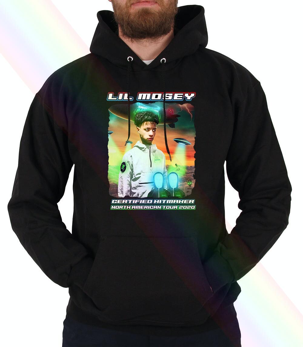 Lil Mosey Is Certified Hitmaker Tour Of North America Rap Hoodie Sweatshirts R R Hip Hop Women Men: WXJ21738-HD black / M