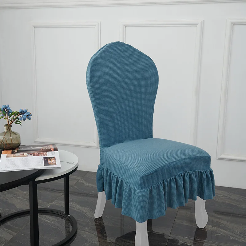 Rok Stoelhoes in Europese stijl Verdikte eettafel en stoelhoes Elastische rok Hotel Restaurant stoel beschermhoes: green