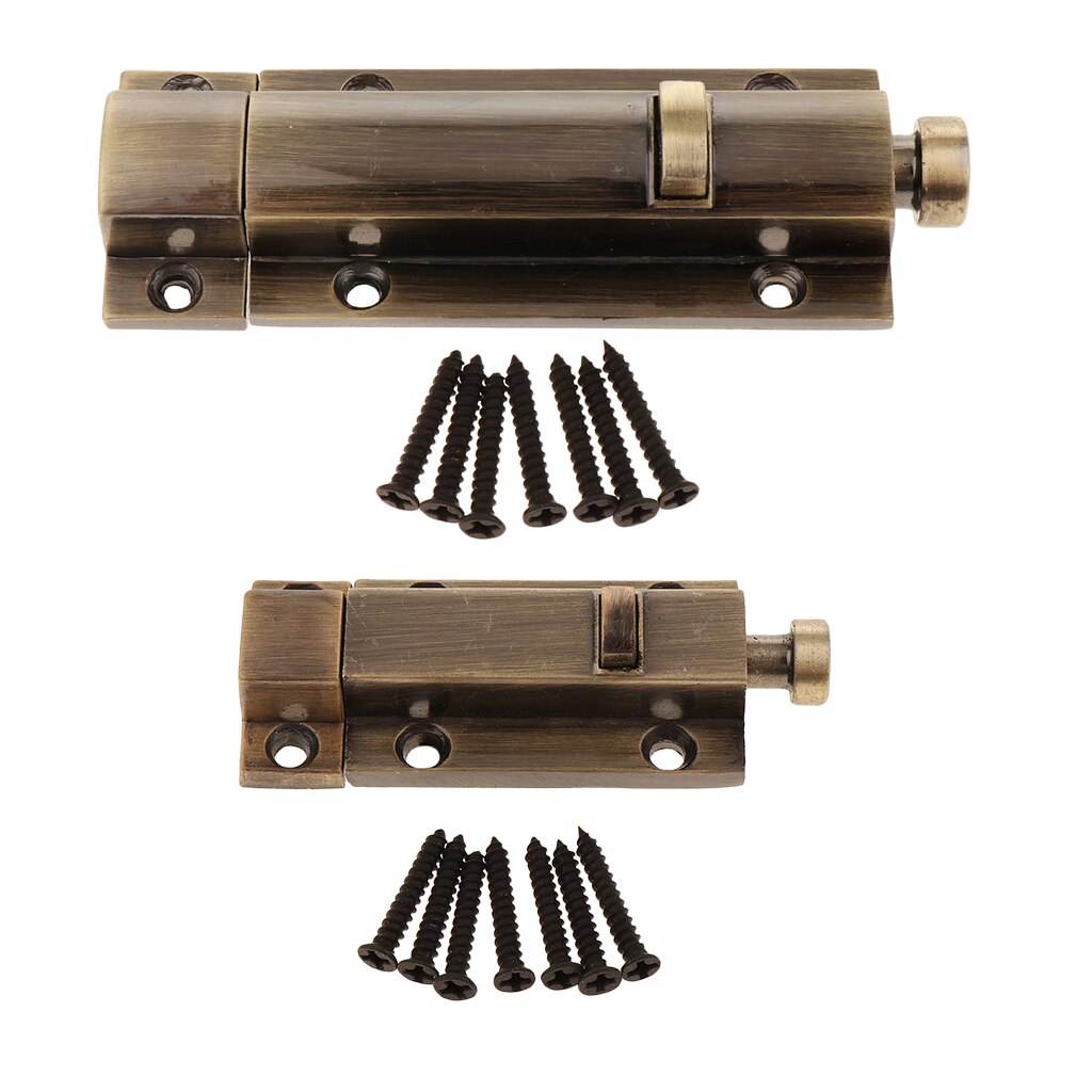 1 Set Zinc Alloy Door Slide Bolt Hasp Lock Latchbolt Home Safe Guard Latch Copper Home Furnishing Hardware