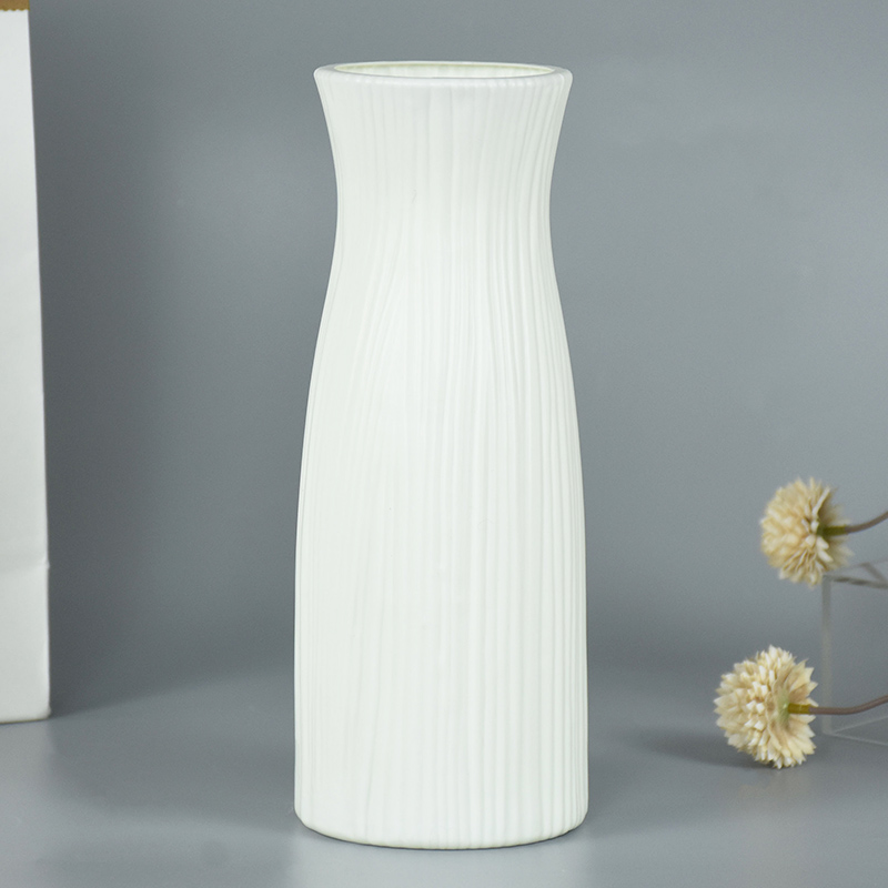 Modern Flower Vase White Pink Blue Plastic Vase Flower Pot Basket Nordic Home Living Room Decoration Ornament Flower Arrangement: VIOLET/紫罗兰