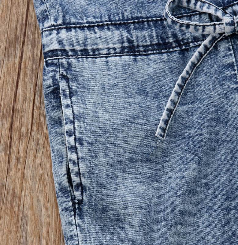 Baby Meisje Denim Overall Jeans Kinderen Broek Boog Mouwloze Mode Jumpsuit Baby Kleding 2-6Y E25673