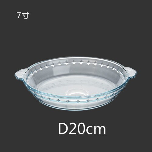 Heat-resistant glass plate thickened tempered salad fish plate household round tableware transparent microwave dish mx8031203: 7 inch