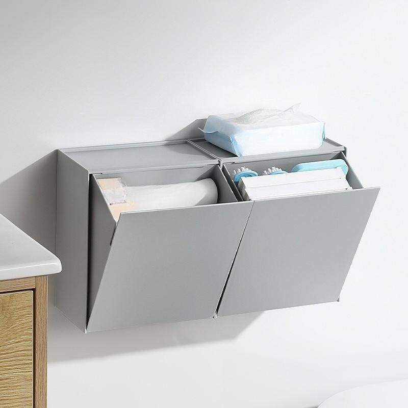 Storage Box Home Wall Mounted Non Perforated Miscellaneous Convenient Storage Box Bathroom Multi functional Storage Rack