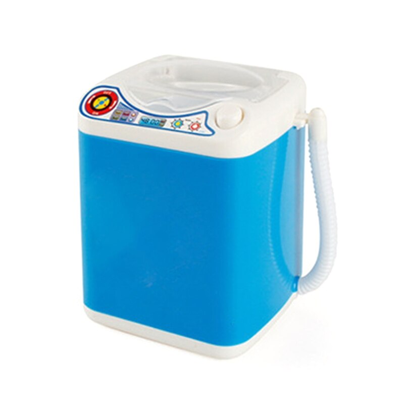 Automatisk mini vaskemaskine makeup svamp pulver puff rengøringsmaskine: Blå