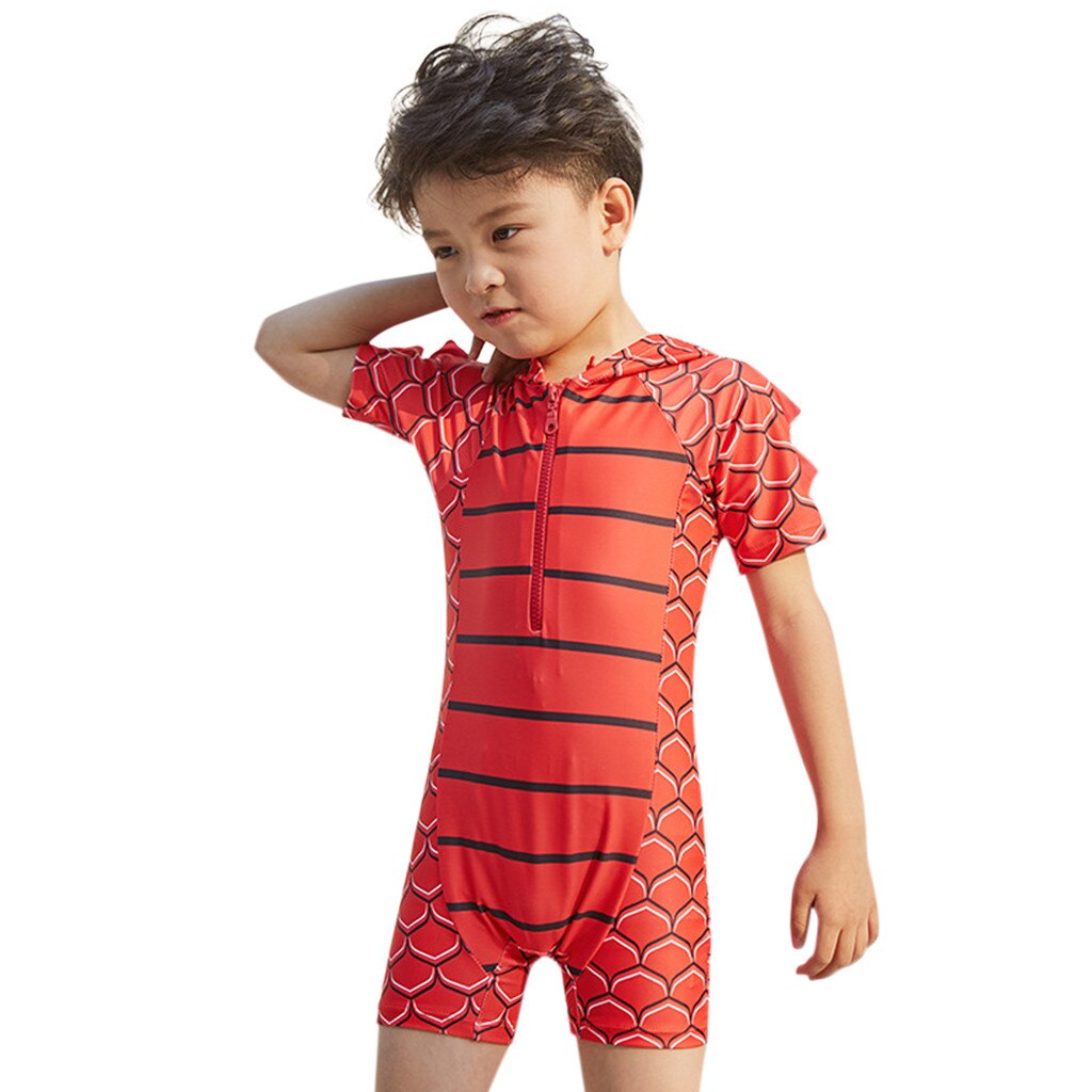 Traje de baño de una pieza de poliéster para niños y niñas, traje de baño, Bikini de playa de manga corta, trajes de baño para piscina, ropa K327