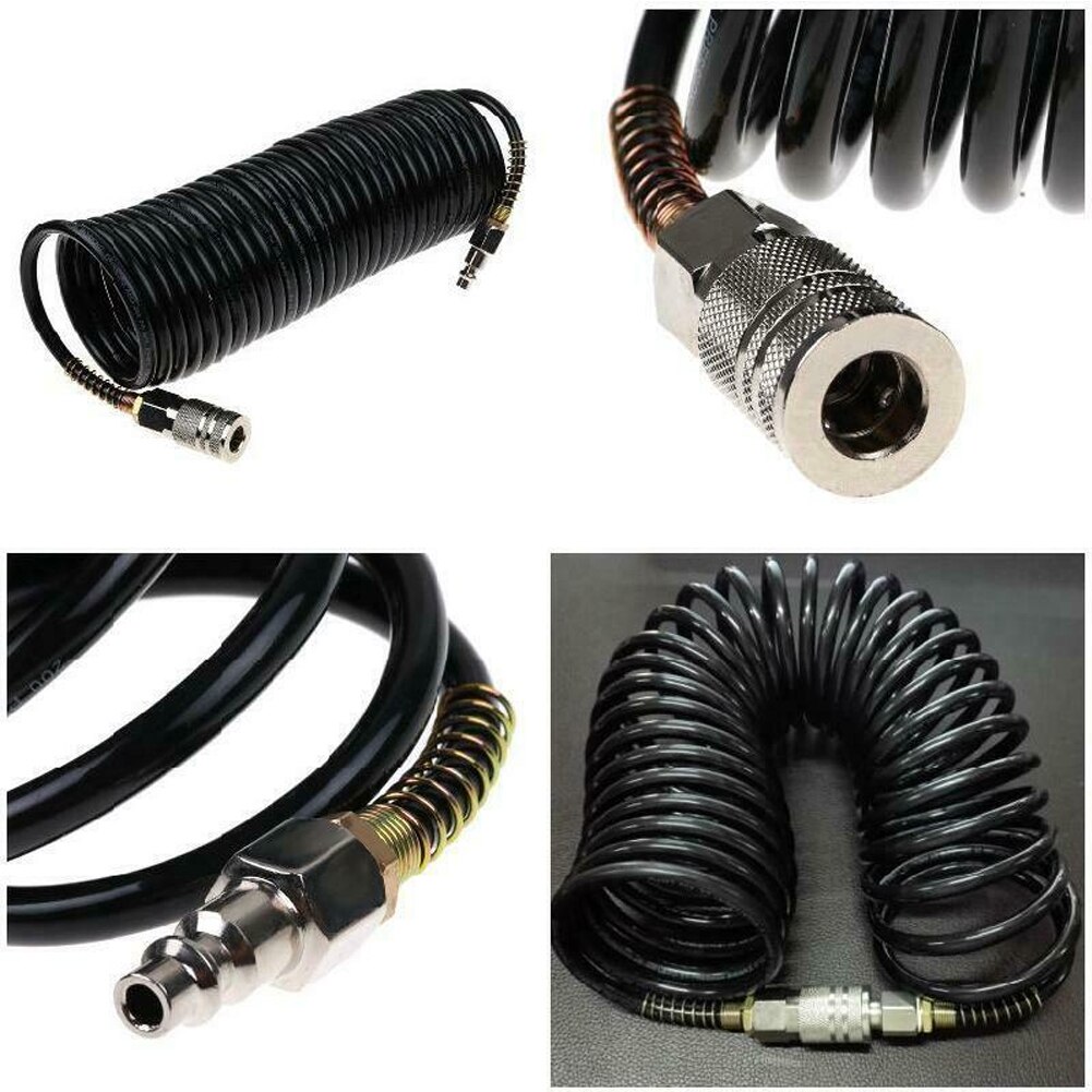 1/4 Durable Pneumatic Adapter Extension Practical Flexible Quick Coupler Pipe Connect Inflating Coil PE Air Hose Compressor