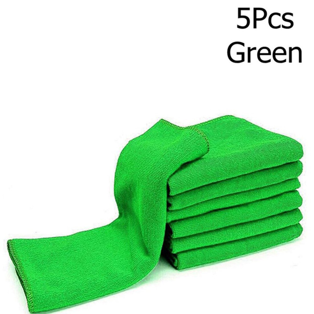 10 pièces Ultra doux Microfibre coton visage main voiture lavage serviette Microfibre ménage nettoyage serviette Microfibre 25x25cm #0926: green 5pcs
