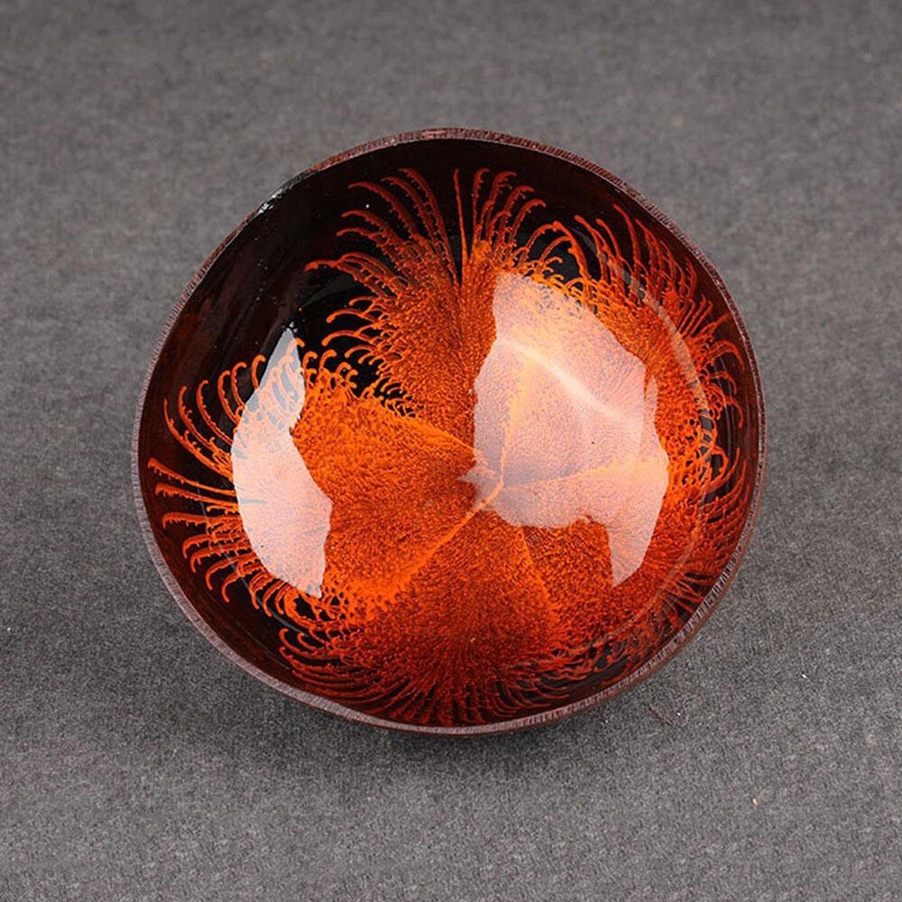 Special Organic Natural Coconut Shell Bowl Handmade Decor Breakfast Bowl Original Fruit Salad Dish Restaurant Tableware: orange