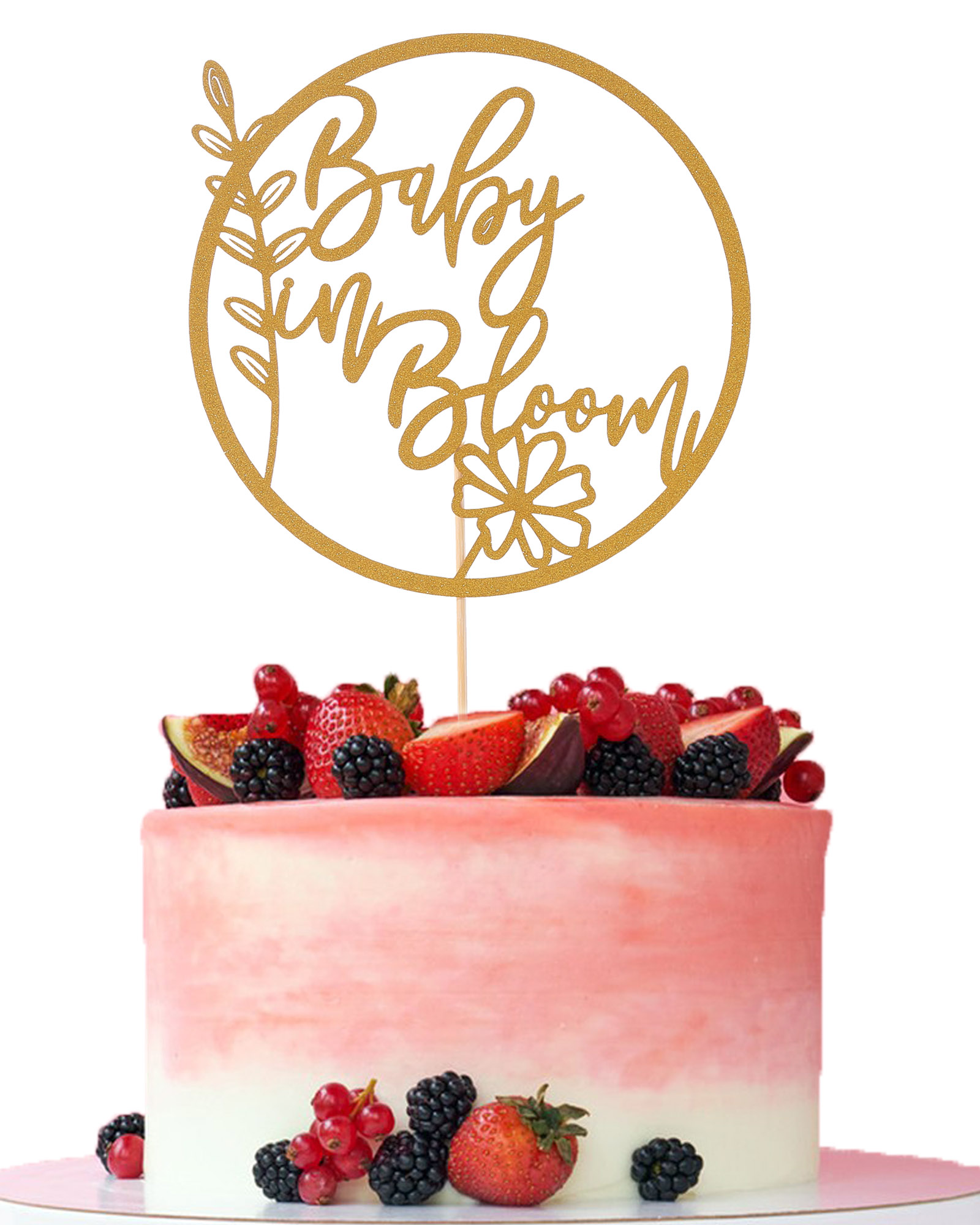 Baby in Bloom Cake Topper,Flower Theme Baby Shower Cake Topper, Floral Baby Shower Gender Reveal Patry Cake Decorations: Default Title