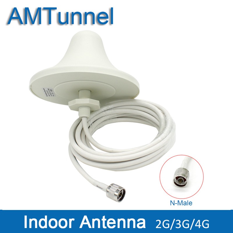 4G Lte Indoor Plafond Antenne 2G 3G Umts Antenne 5M Kabel N Male Connector Voor Mobiele signaal Booster Repeater Versterker