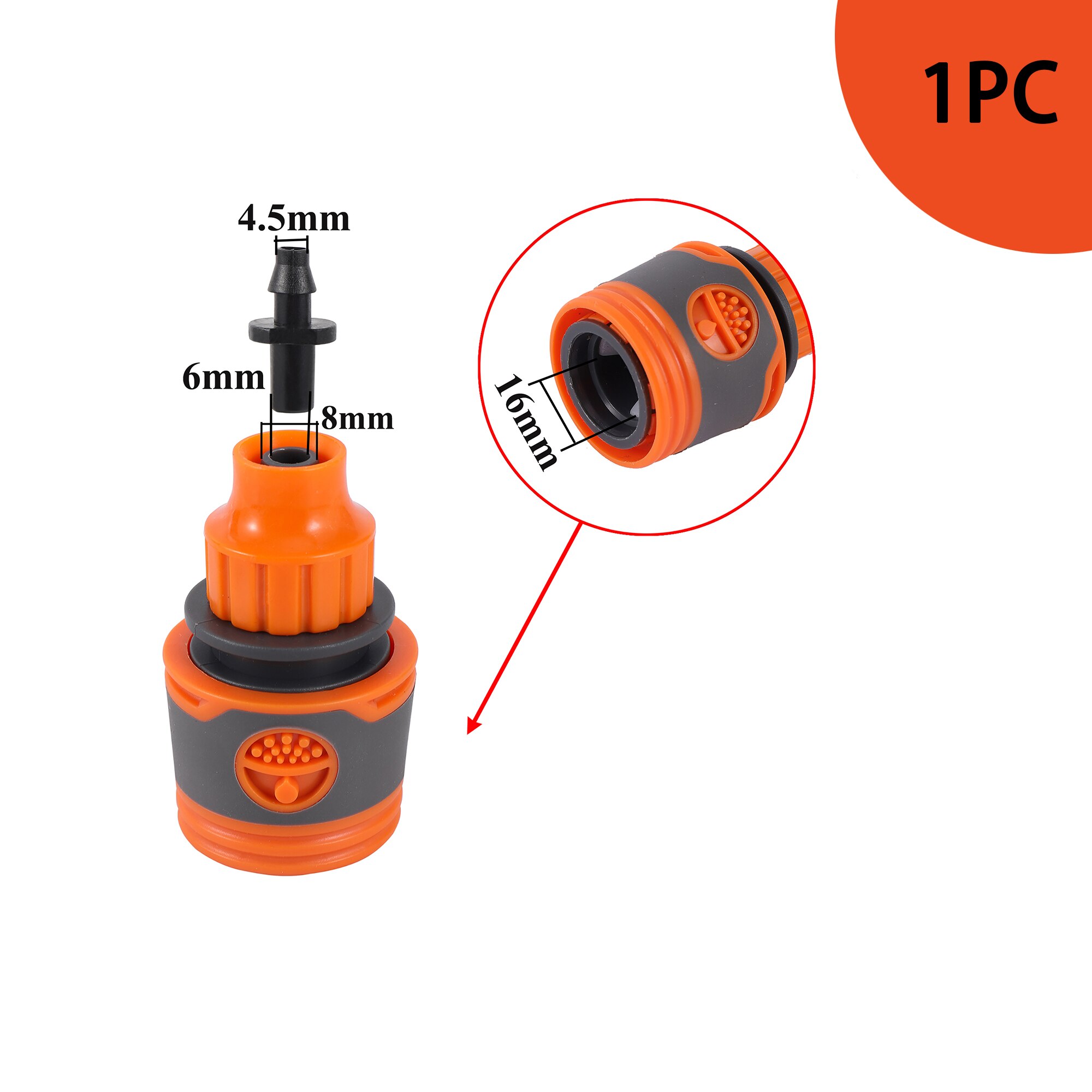 Garden Hose Irrigation Diverter 4/7mm Quick Coupler Y Tap Adapter Male Female Threaded Hose Connector for Drip Watering System: Dark Grey