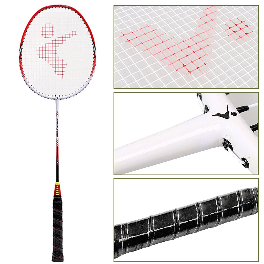 2 Player Badminton Racquets Set with 3 Shuttlecocks Carrying Bag and Badminton Net for Family Recreation Games