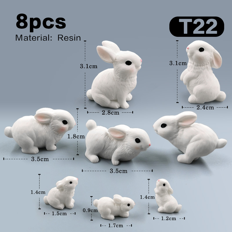 Easter Cute Rabbit Figurine Diy Landscape Home Kawaii Room Decor Miniature Fairy Garden Decoration Accessories Modern: plum