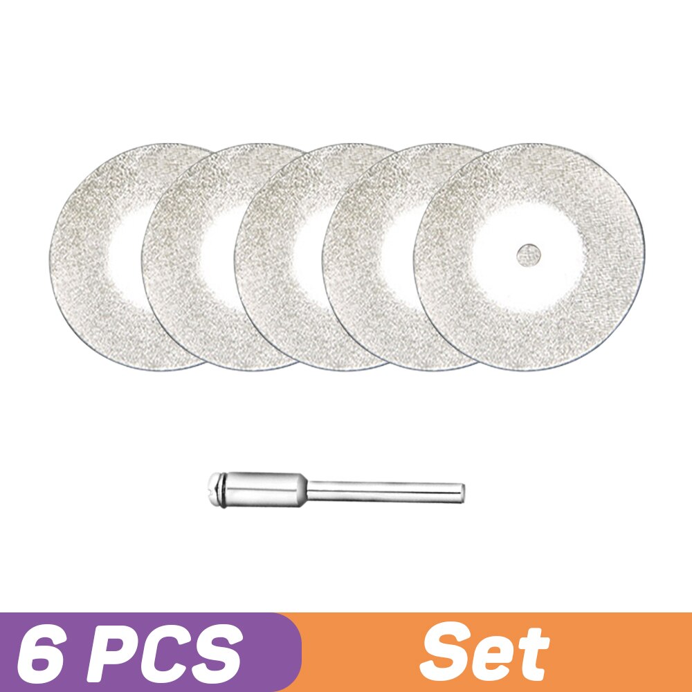 Mini Abrasive Diamond Cutting Disc Set for Dremel Rotary Cutter Saw Blade Grinding Wheels Disk with Mandrel Power Tools Kit: Set / 16mm