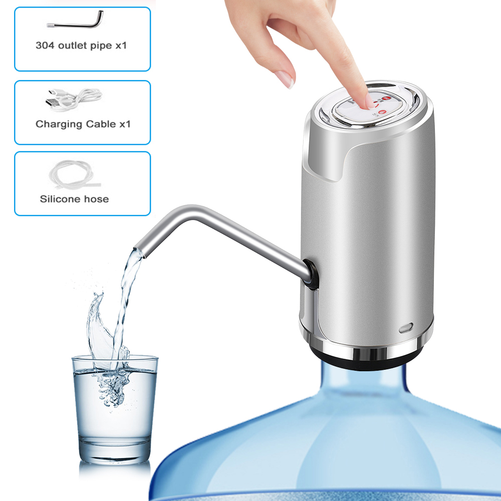 Haushalts Automatische Elektrische Wasserpumpe Taste Dispenser Gallonen Flasche Trinken Schalter Für Wasser Pumpen Gerät 3 Gears: styleB-sliver