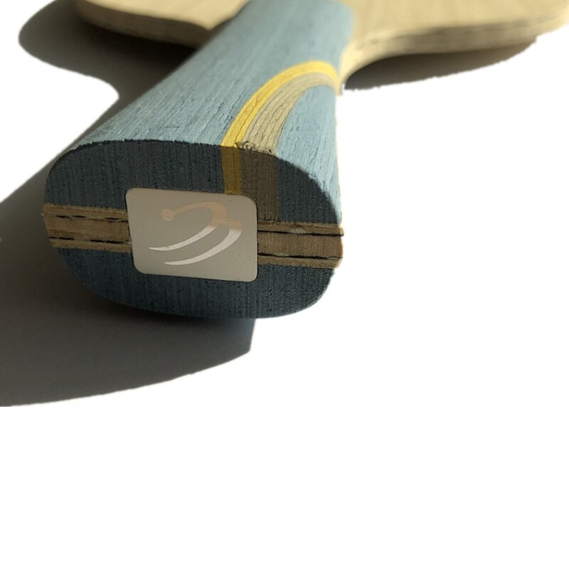 5 lag rent tre med 2 lag arylat karbonfiber langt håndtak shake hold bordtennisblad horisontalt grep fl ping pong