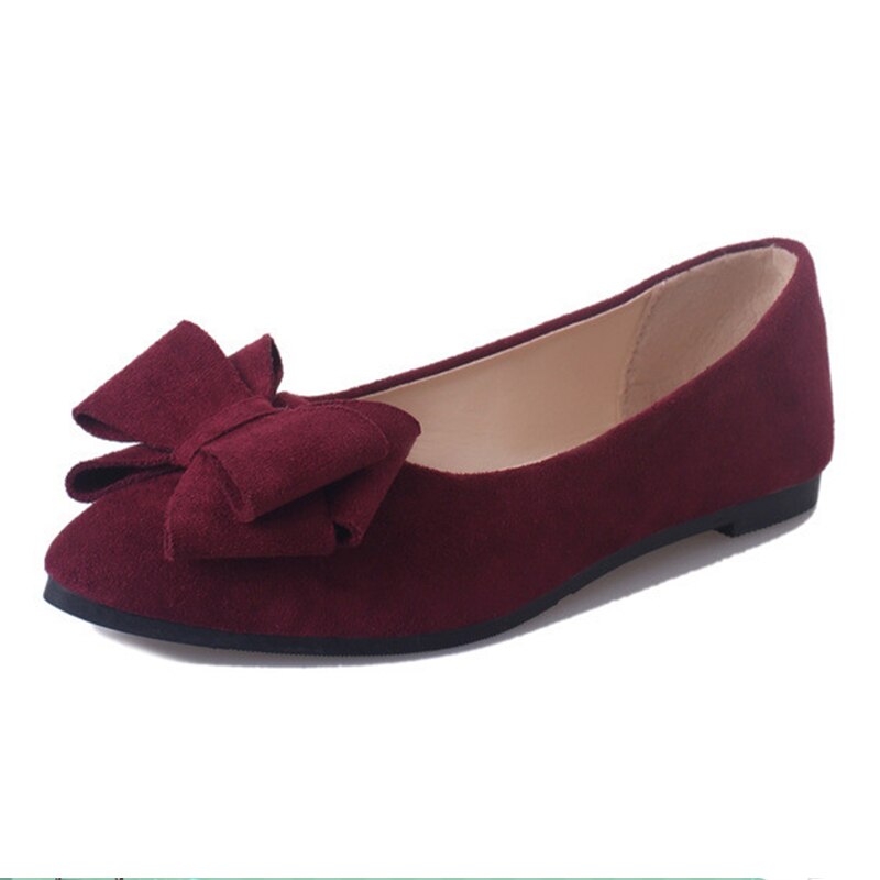 Pointed Toe Flats Woman Ballet Flats Bowtie Slip on Flats Shoes Black Loafers Zapatos Mujer Chaussure femme Zapatos mujer
