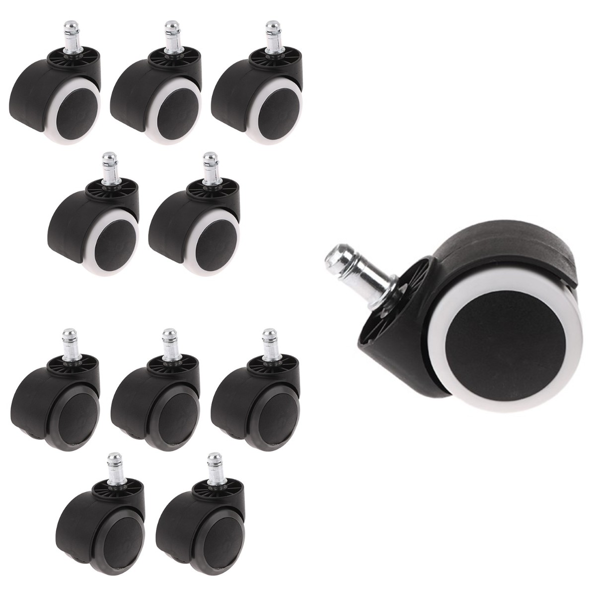 Rueda giratoria Universal de repuesto para silla de Gaming, accesorio para silla de oficina, rodillos, herrajes para muebles, color negro, 1/5 piezas, 2 pulgadas