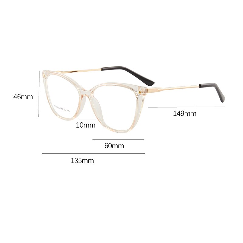 Monturas de gafas transparentes con luz azul para mujer, lentes de estilo de ojo de gato rojo, gafas graduadas con montura para ordenador
